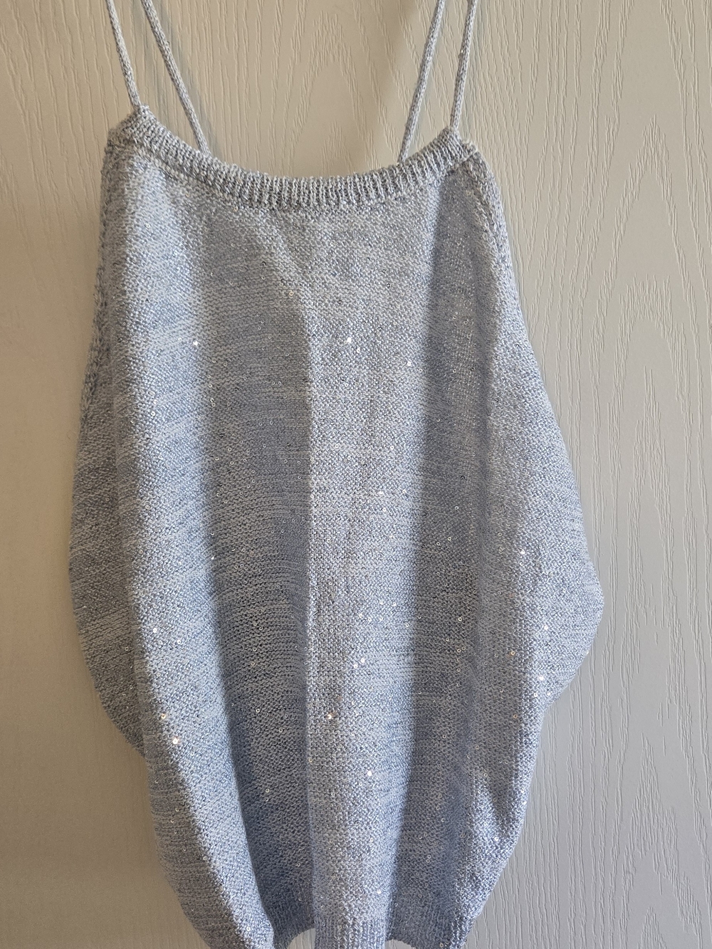 wild fable Light Blue  Sequin Knit Crop Top And Mini Skirt